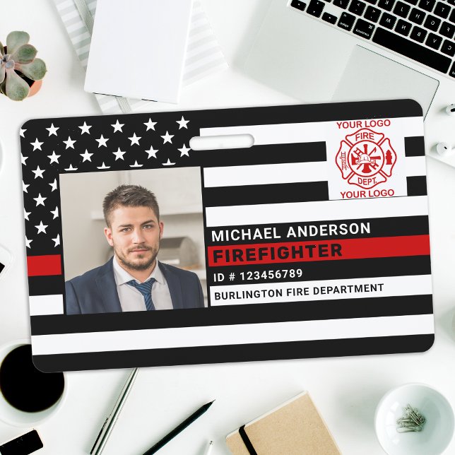 Firefighter ID Personalised Photo Fireman ID Card ID Badge (Creator Uploaded)