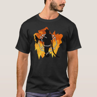 Firefighter In Flames T-Shirts & Apparel