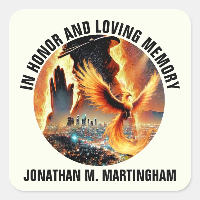 FIREFIGHTER In Loving Memory Sticker (Front)