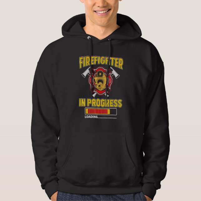 Firefighter In Progress Future Fireman Fire Truck  Hoodie (Front)