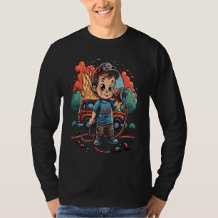 Firefighter Kids Little Fireman Fire Hose Firetruc T-Shirt