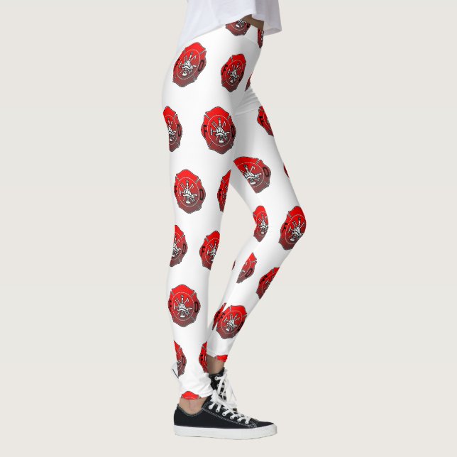 Firefighter leggings with Maltese cross white (Right)