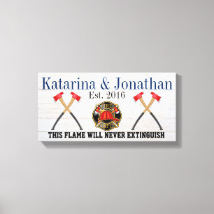 FIREFIGHTER Love Canvas Sign