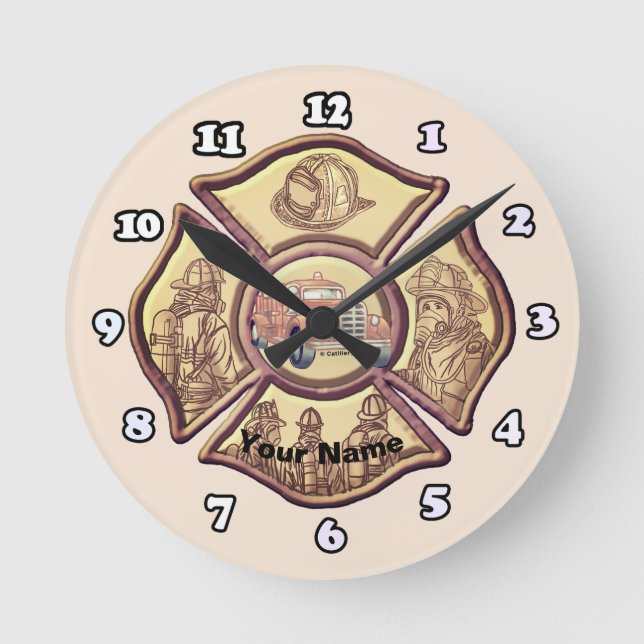 Firefighter Maltese Cross clock (Front)