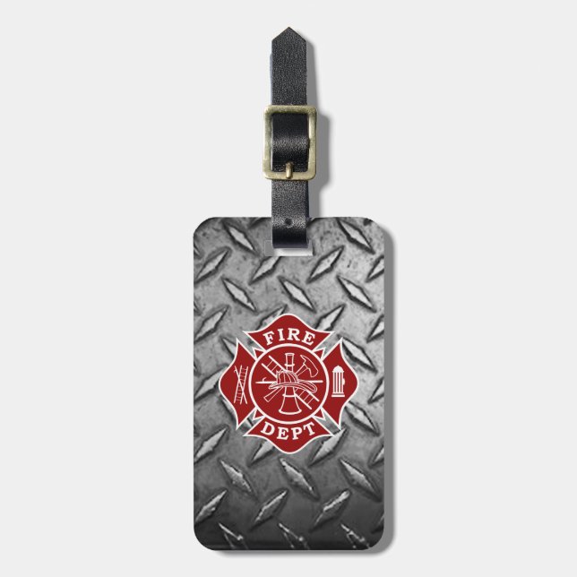Firefighter Maltese Cross Luggage Tag (Front Vertical)