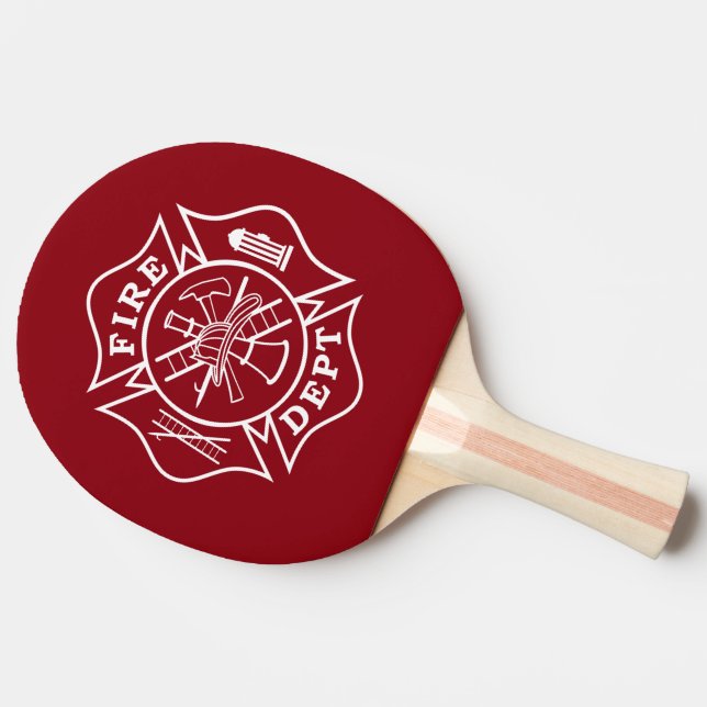 Firefighter Maltese Cross Ping Pong Paddle (Side)