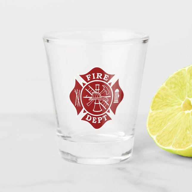 Firefighter Maltese Cross Shot Glass (Front)