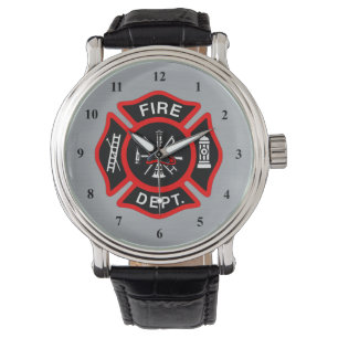 Firefighter Maltese Cross Symbol   Fire Dept Badge Watch