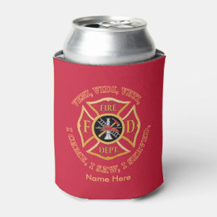 Firefighter Maltese Cross VVV Custom Can Cooler