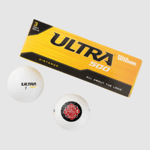 Firefighter Maltese Cross Wilson Golf Ball (3pk)