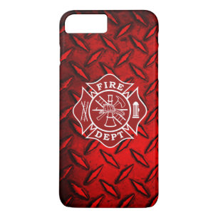 Firefighter Maltese Phone Case with Diamond Plate