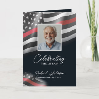 Firefighter Memorial Bifold Funeral Program Card