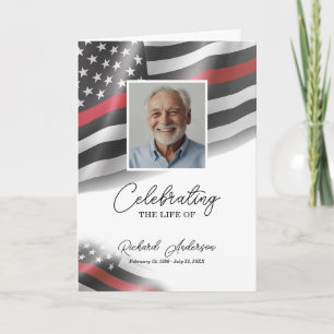 Firefighter Memorial Bifold Funeral Program Card