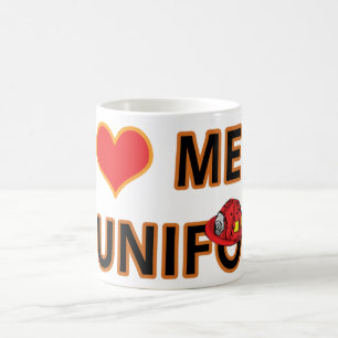 FIREFIGHTER MEN IN UNIFORM COFFEE MUG