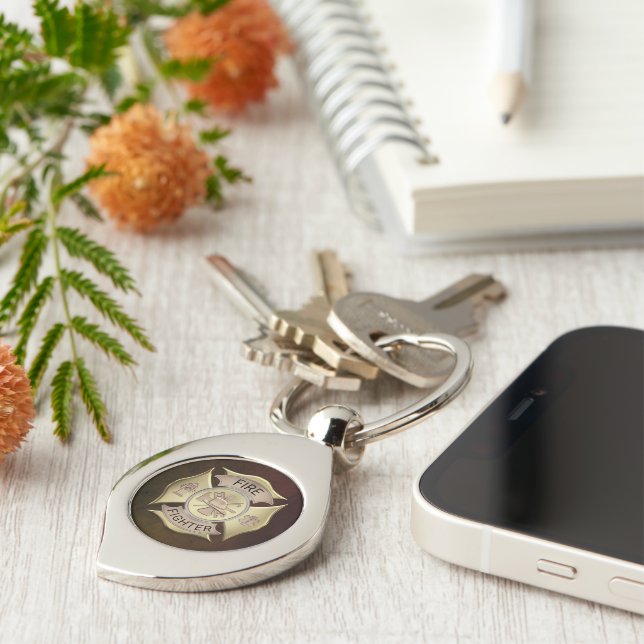 Firefighter Metal Keychain (Side)