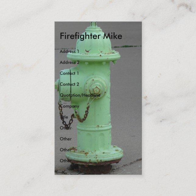 Firefighter Mike Business Card (Front)