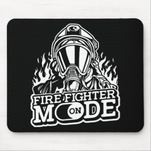 Firefighter Mode On - Fire Department Thin Red Lin Mouse Mat