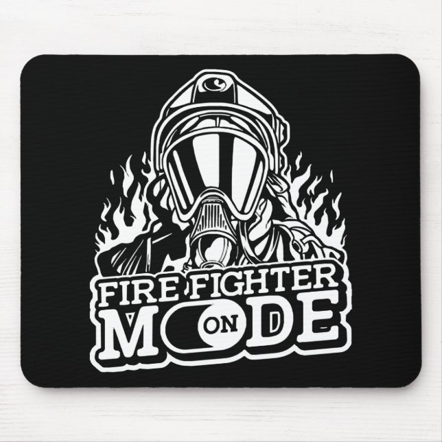 Firefighter Mode On - Fire Department Thin Red Lin Mouse Mat (Front)