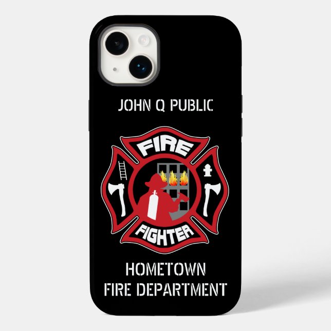 Firefighter Modern Name Template Case-Mate iPhone Case (Back)