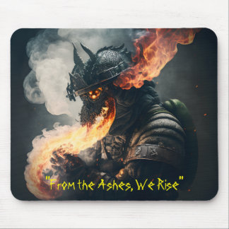 Firefighter morphing into a dragon mouse mat