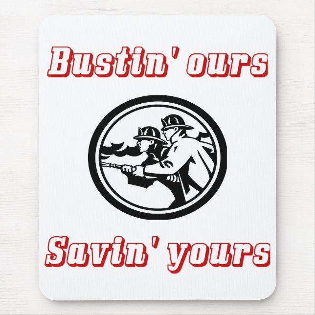 Firefighter Mouse Pad. Mat (Front)