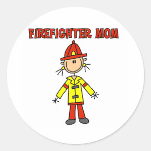 Firefighter Mum Classic Round Sticker