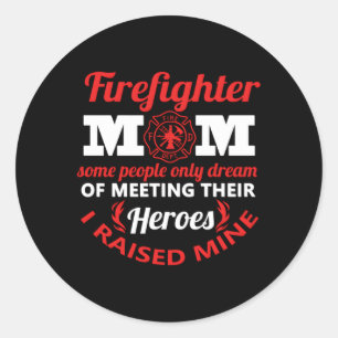 Firefighter Mum Fire Proud Mama Mothers Day Classic Round Sticker