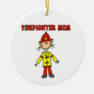 Firefighter Mum T-shirts and Gifts Ceramic Tree Decoration