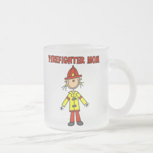 Firefighter Mum T-shirts and Gifts Frosted Glass Coffee Mug