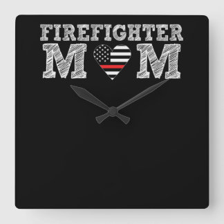 Firefighter Mum Thin Red Line.Png Square Wall Clock