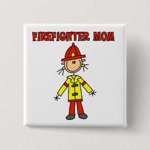 Firefighter Mum Tshirts and Gifts 15 Cm Square Badge