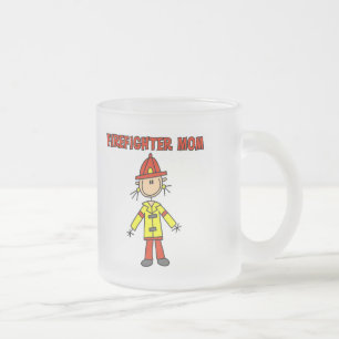 Firefighter Mum Tshirts and Gifts Frosted Glass Coffee Mug