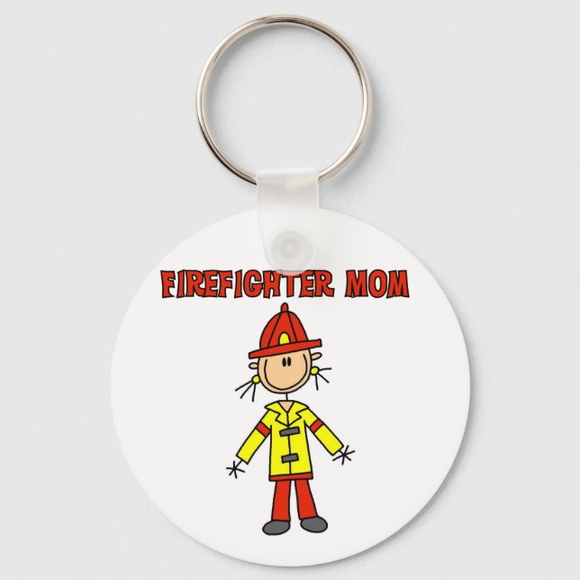 Firefighter Mum Tshirts and Gifts Key Ring (Front)