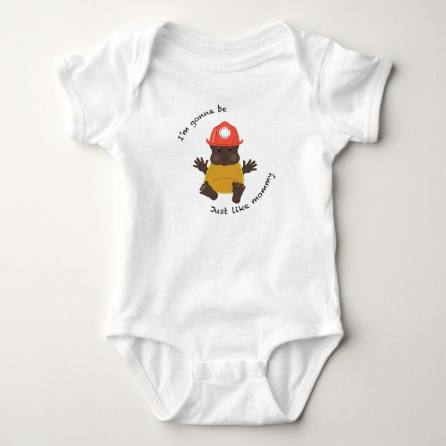 Firefighter mummy baby bodysuit (Front)
