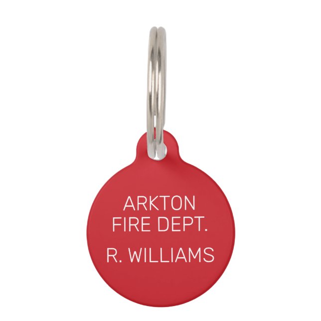 Firefighter Name Accountability Tags Any Colour (Front)