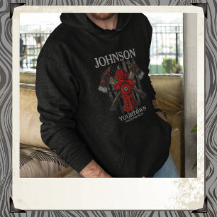 Firefighter NAME Fire Department Hydrant USA Flag  Hoodie