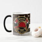 Firefighter NAME Fireman Fire Department USA Flag