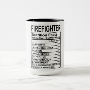 Firefighter Nutrition Facts Mug