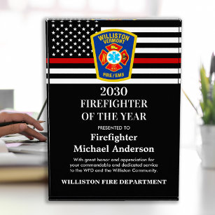 Firefighter Of The Year Department Custom Logo Acrylic Award