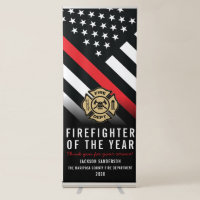 Firefighter of the Year Employee Logo Red Line