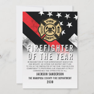 Firefighter of the Year Employee Recognition Logo Card