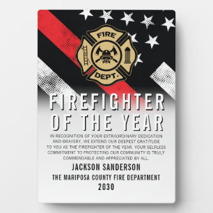 Firefighter of the Year Employee Recognition Logo Plaque