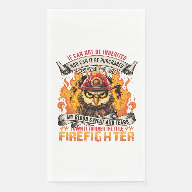 Firefighter Owl Napkin (Front)