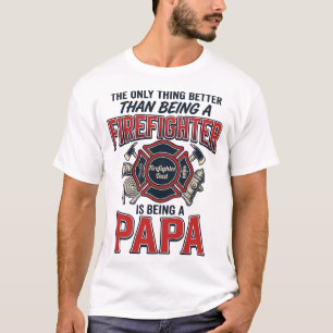 Firefighter Papa Vintage Engraving Shirt Design_1