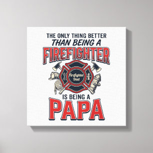 Firefighter Papa Vintage Engraving Shirt Design_1 Canvas Print