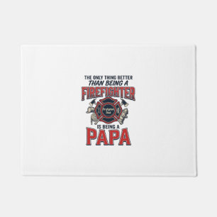 Firefighter Papa Vintage Engraving Shirt Design_1 Doormat