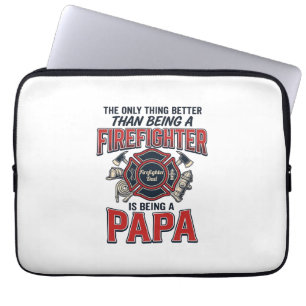 Firefighter Papa Vintage Engraving Shirt Design_1 Laptop Sleeve