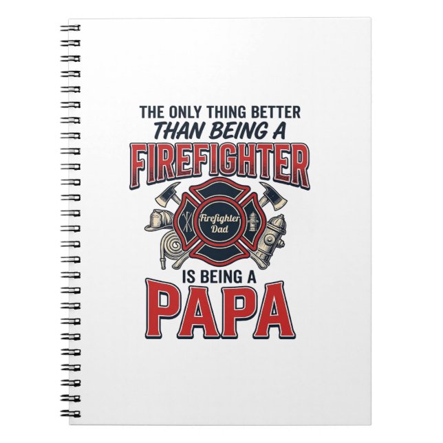 Firefighter Papa Vintage Engraving Shirt Design_1 Notebook (Front)