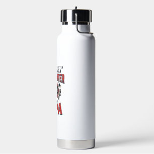 Firefighter Papa Vintage Engraving Shirt Design_1 Water Bottle