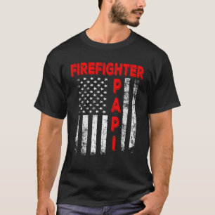 Firefighter Papi America Flag Father s Day Vintage T-Shirt